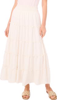 Vince Camuto Smock Waist Tiered Maxi Skirt