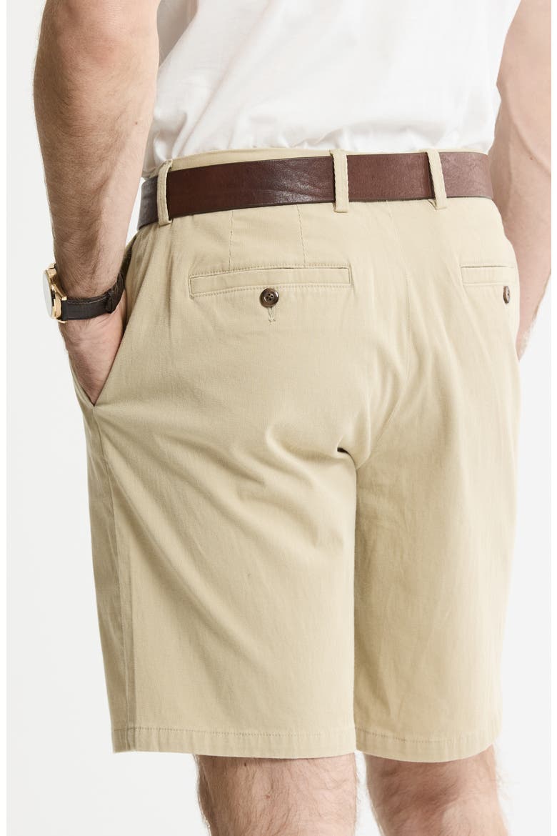 Cotton & Silk Blend Stretch Shorts, Alternate, color, KHAKI