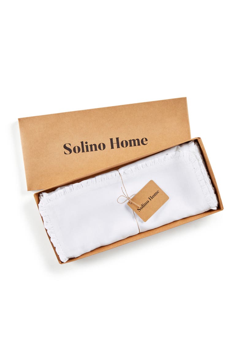 Linen Table Runner - Juliette Ruffle, Alternate, color, White