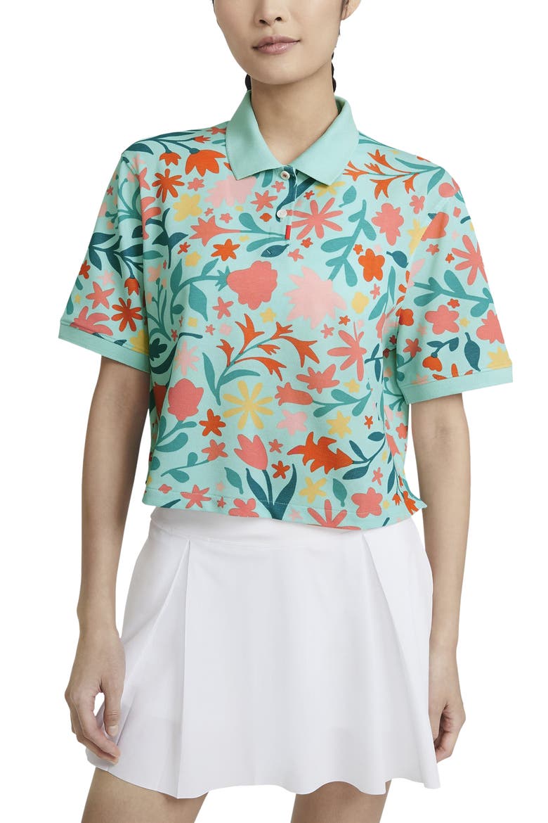 Floral Boxy Polo, Main, color, LIGHT DEW/ BLUSTERY