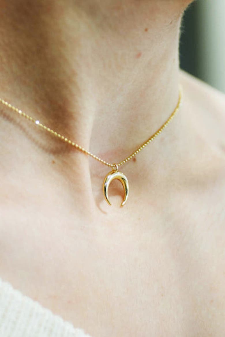 Luna Crescent Necklace, Alternate, color, Gold