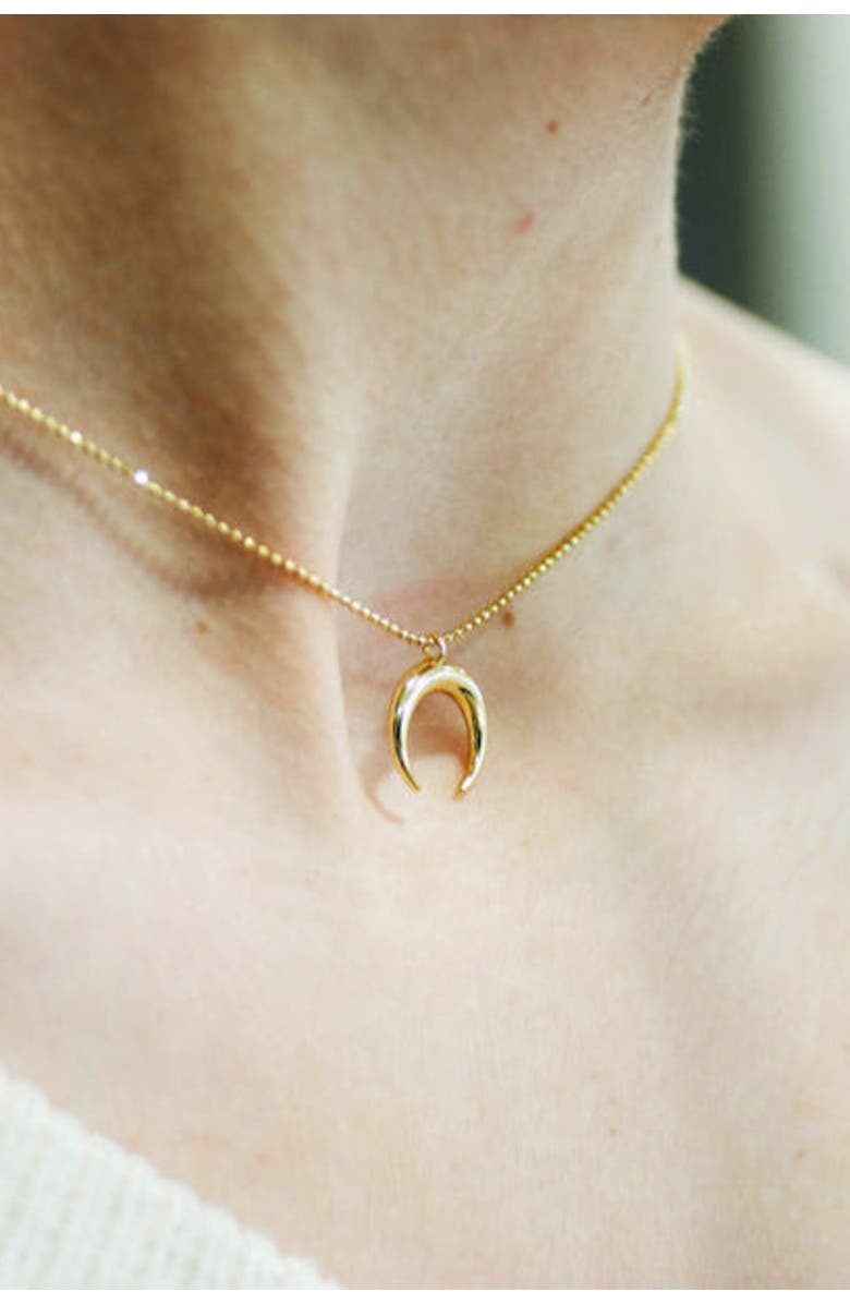 Ivy & Pearl Co. Luna Crescent Necklace, Alternate, color, Gold