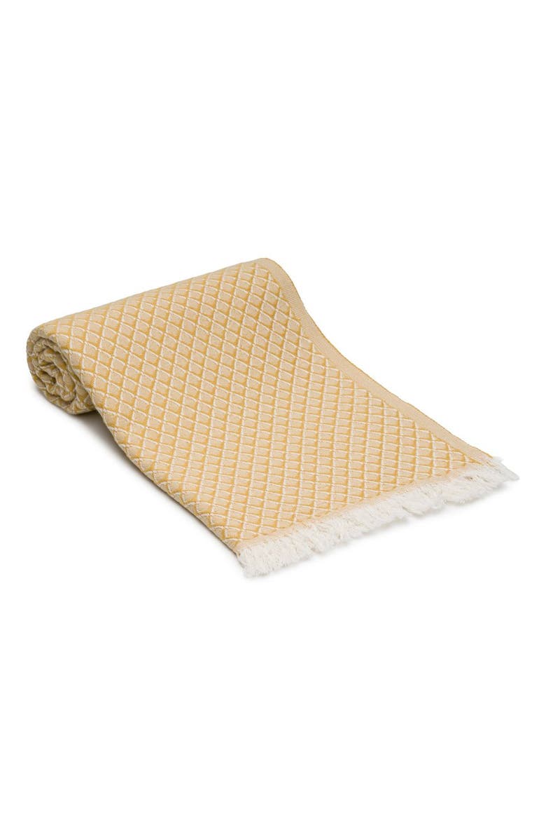 Serenity Grid Turkish Cotton Bath Towel, Main, color, Mustard