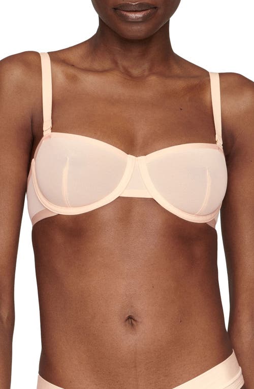 CUUP The Balconette Mesh Underwire Bra in Blush at Nordstrom, Size 42D