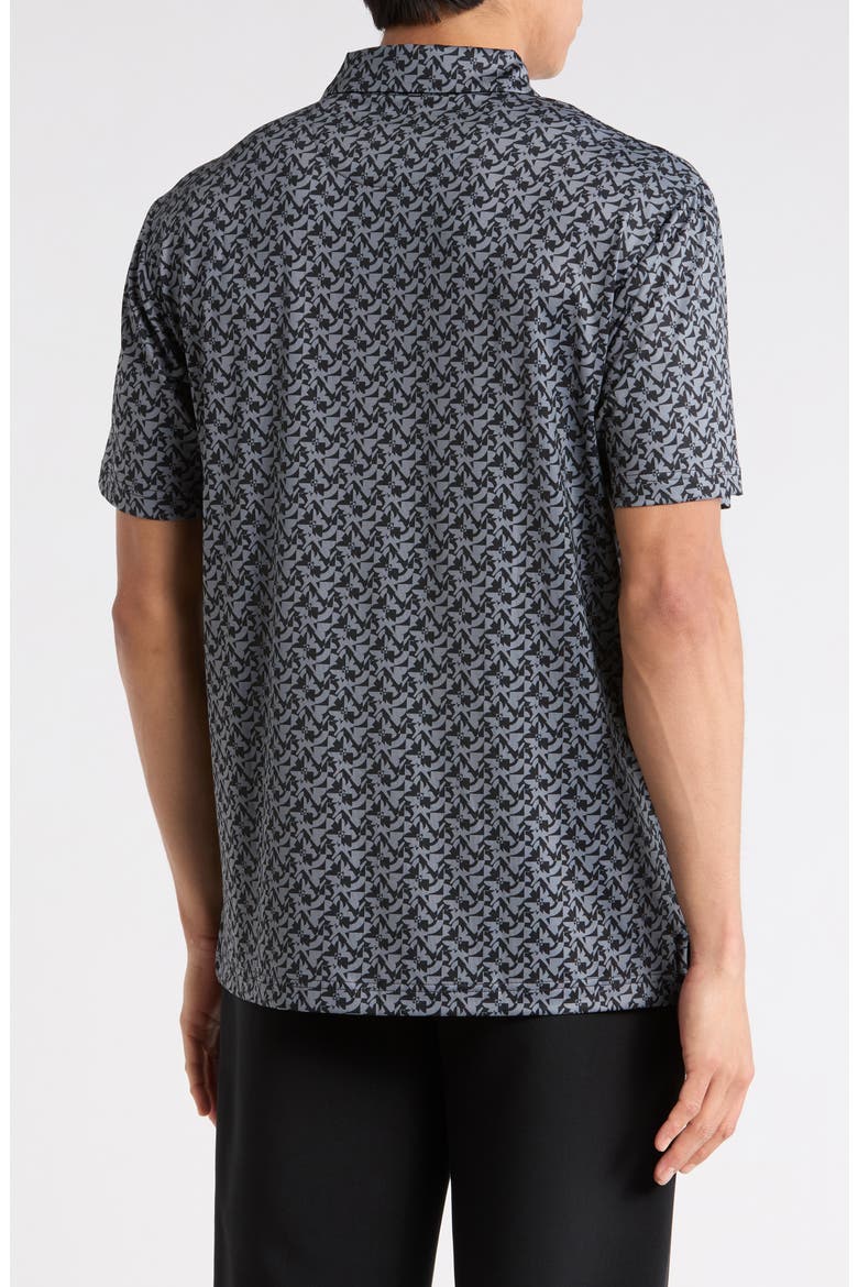 Floral Block Golf Polo, Alternate, color, CAVIAR