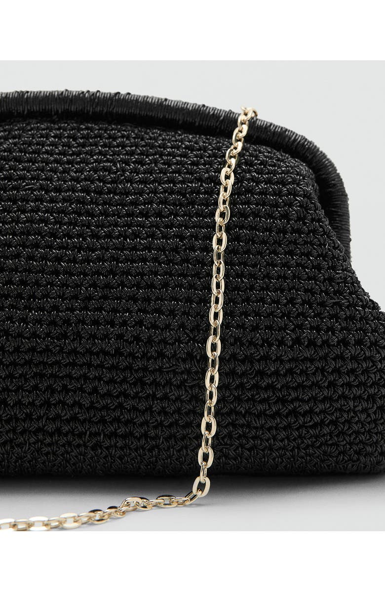 MANGO Metallic Frame Clutch, Alternate, color, Black