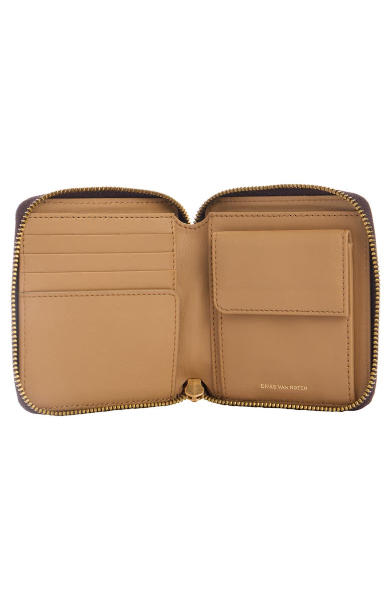 Dries Van Noten W.L. Snake Print Leather Card Case, Alternate, color, Dark Brown 704