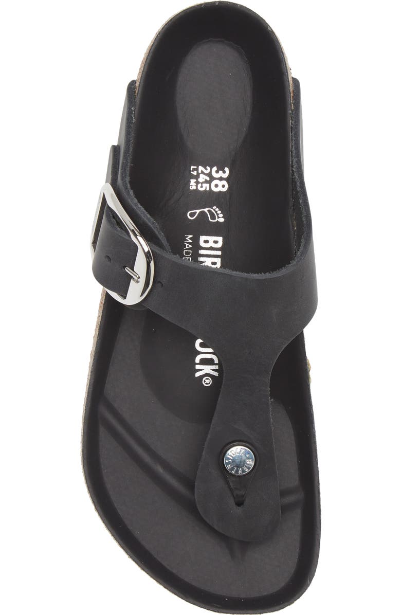 Birkenstock Gizeh Big Buckle Slide Sandal, Alternate, color, Black Leather