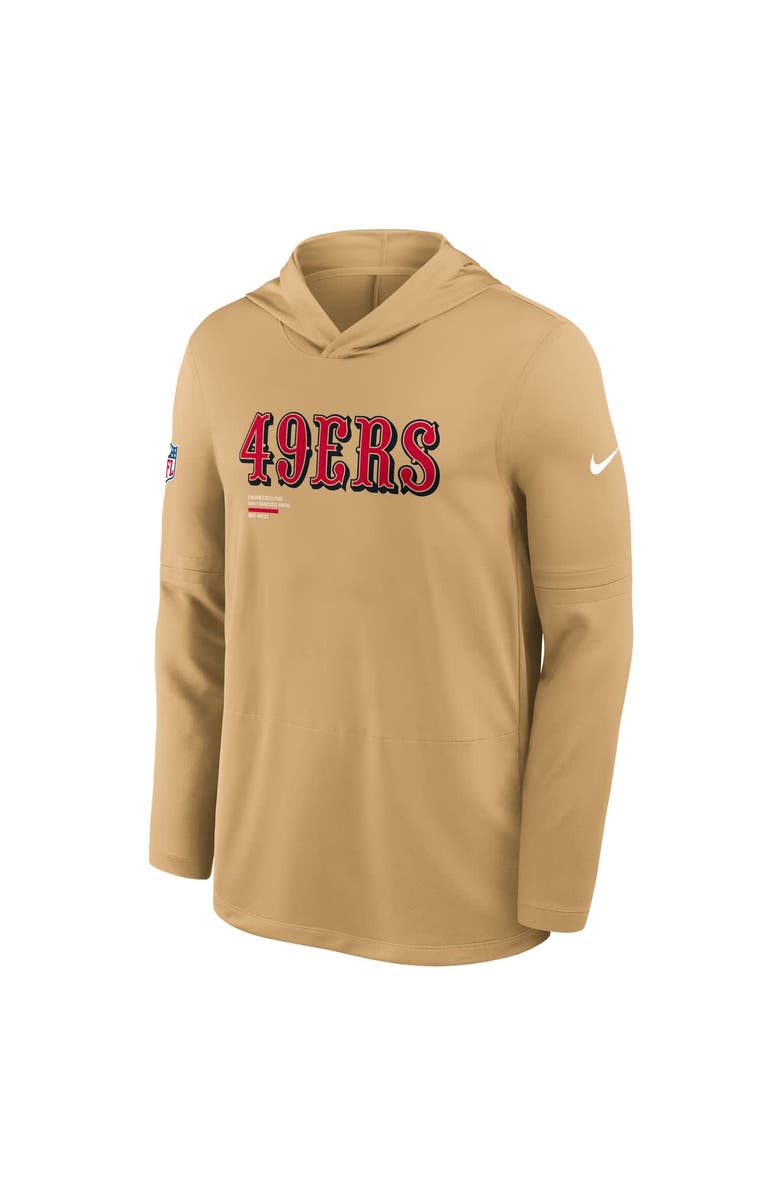 Nike Men's Nike Gold San Francisco 49ers Sideline Pure Fury Performance Long Sleeve Hoodie T-Shirt, Alternate, color, Gold