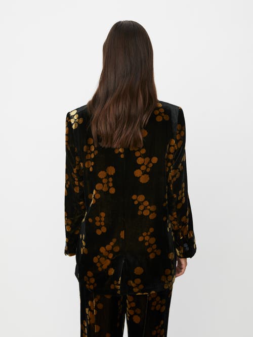 Masai Copenhagen Majaxi Velour Floral Print Blazer In Brown