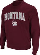 COLOSSEUM Men's Colosseum Maroon Montana Grizzlies Arch & Logo Crew Neck Sweatshirt