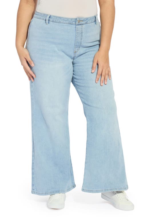 Lyssé Lysse Iris Flat Front Wide Leg Jeans In Blue