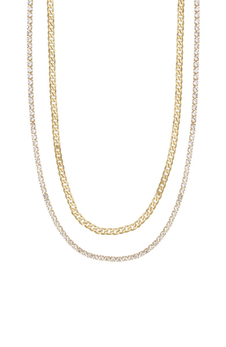 Ettika Set of 2 Chain Necklaces, Main, color, 
