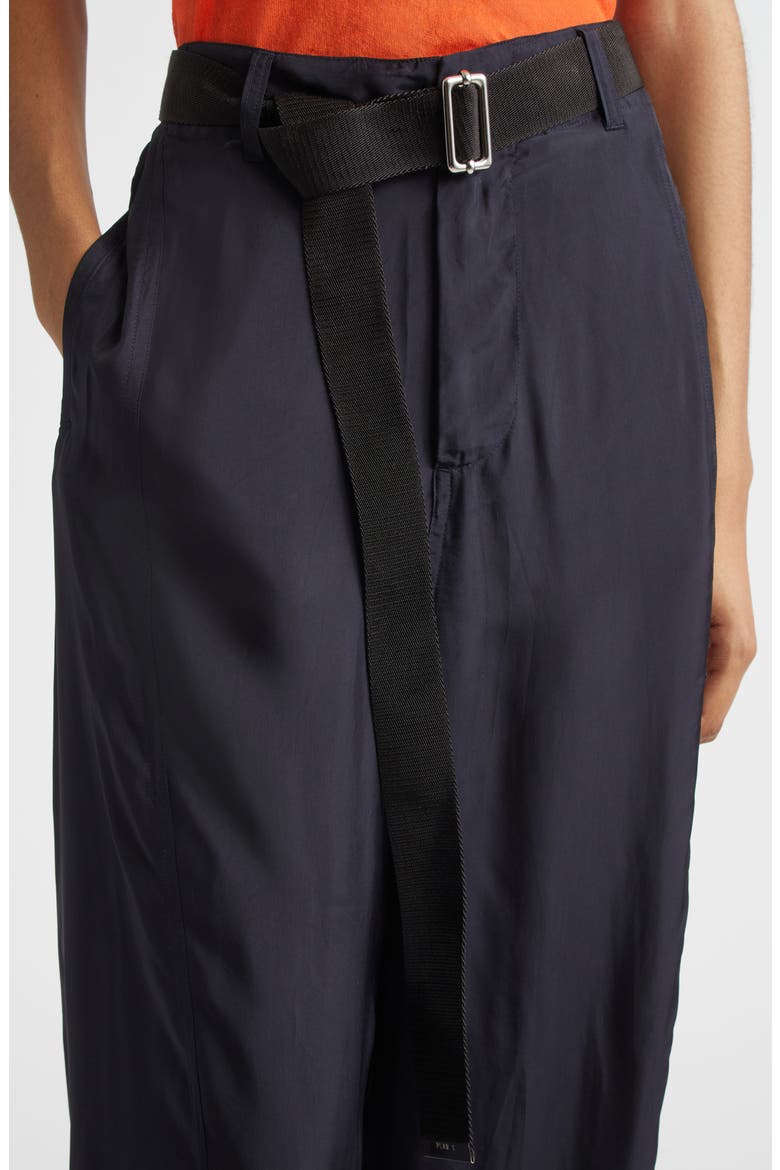 Belted Wide Leg Trousers, Alternate, color, BLUE BLACK