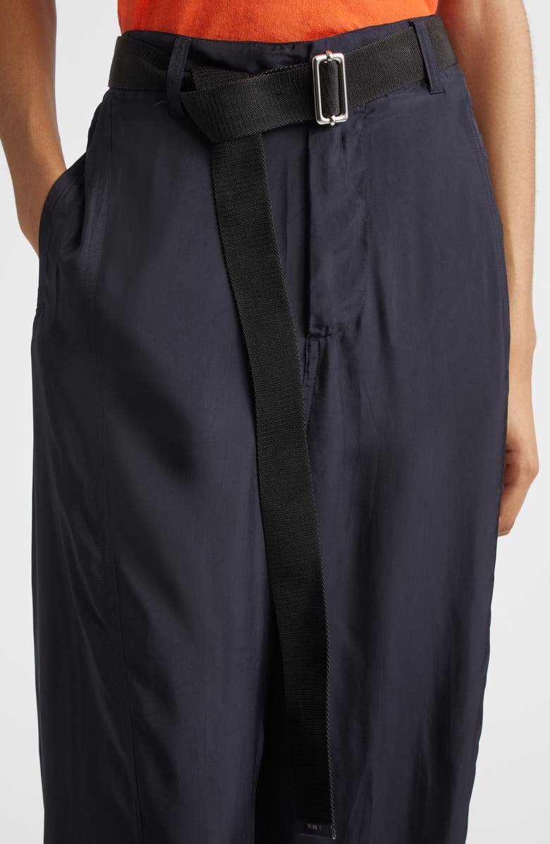 PLAN C Belted Wide Leg Trousers, Alternate, color, Blue Black