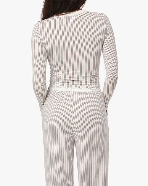 Weworewhat Long Sleeve Crewneck Top In Cld Gry/chesnt