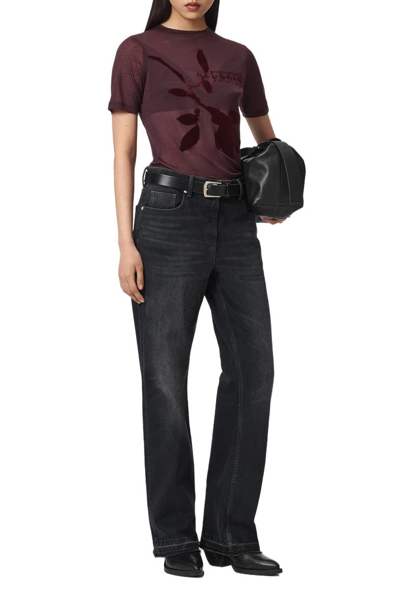 Athea Sheer Graphic Tee, Alternate, color, BURGUNDY RED