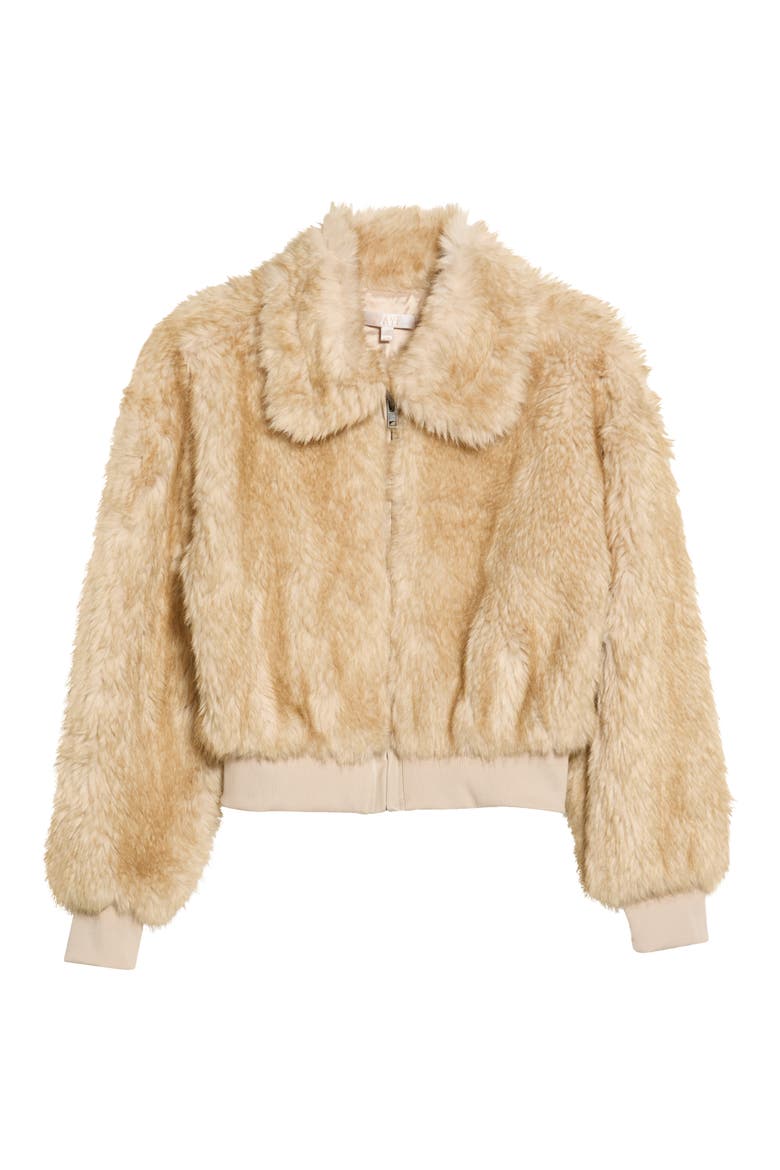 Nathalie Faux Fur Jacket, Main, color, BEIGE