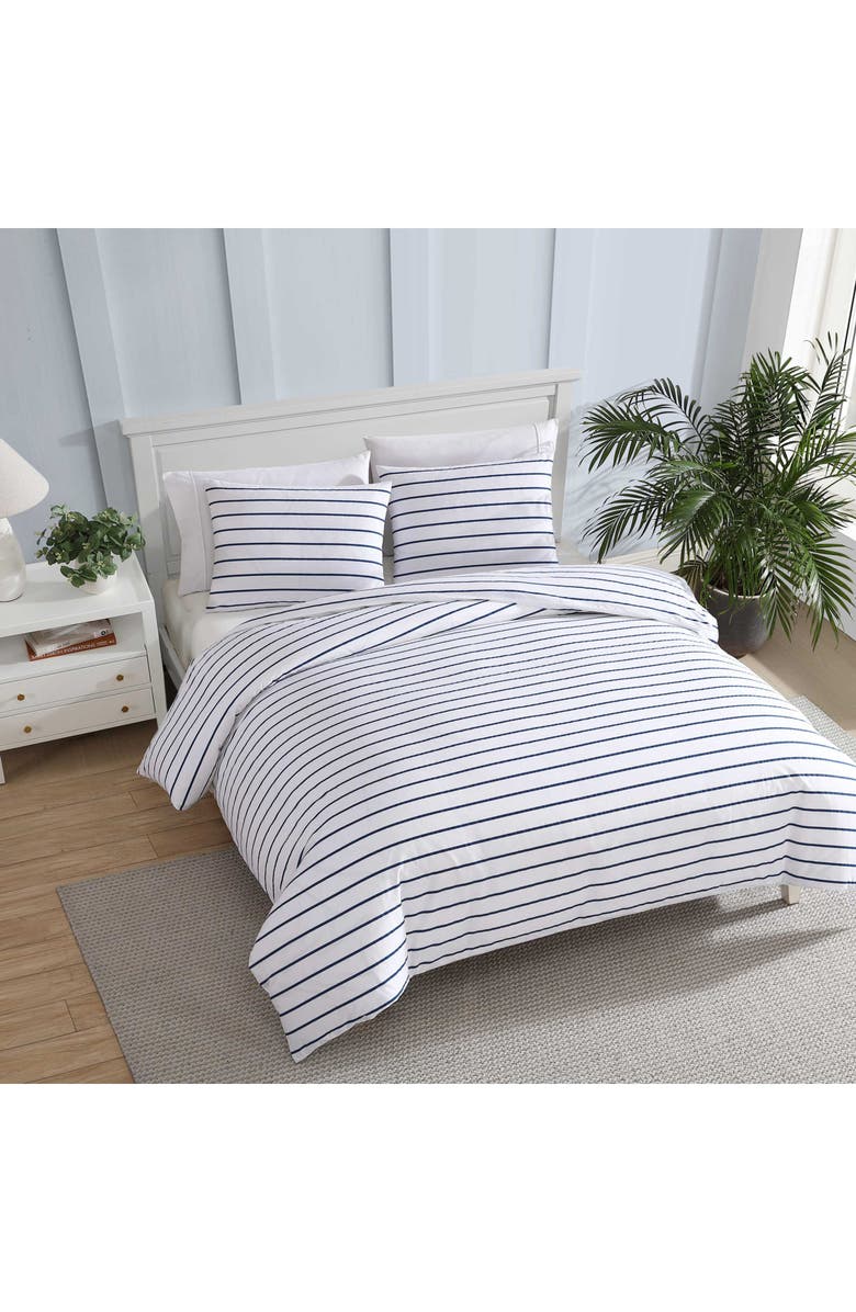 Nautica Brenton Stripe Duvet Set, Alternate, color, Navy