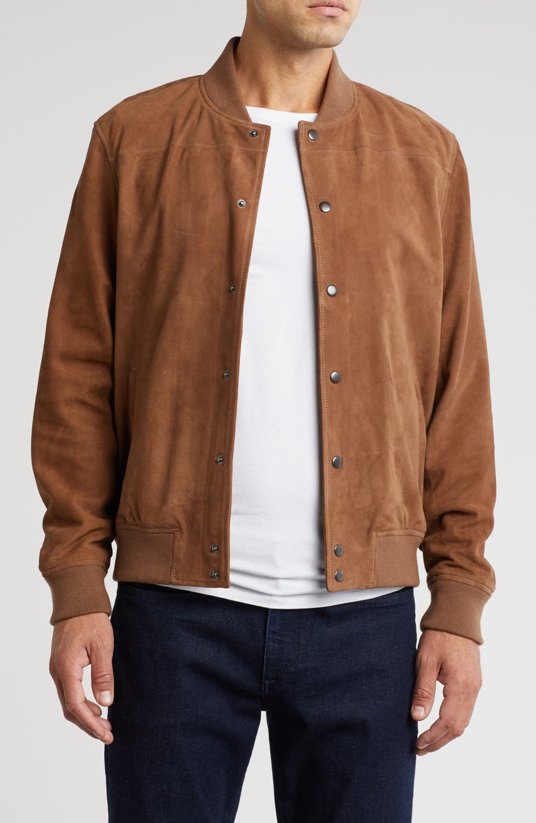 NORDSTROM RACK Suede Bomber Jacket, Main, color,