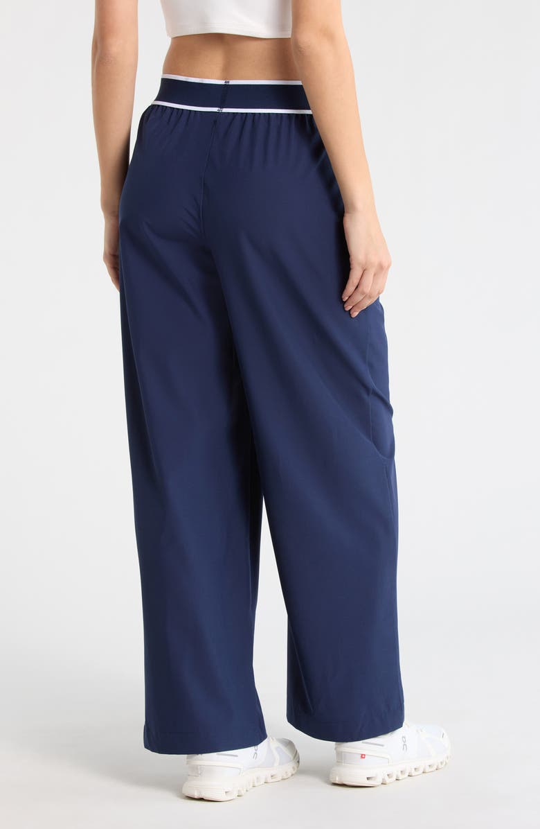 90 DEGREE BY REFLEX Warp X Wide Leg Pants, Alternate, color, Naval Blue/ White