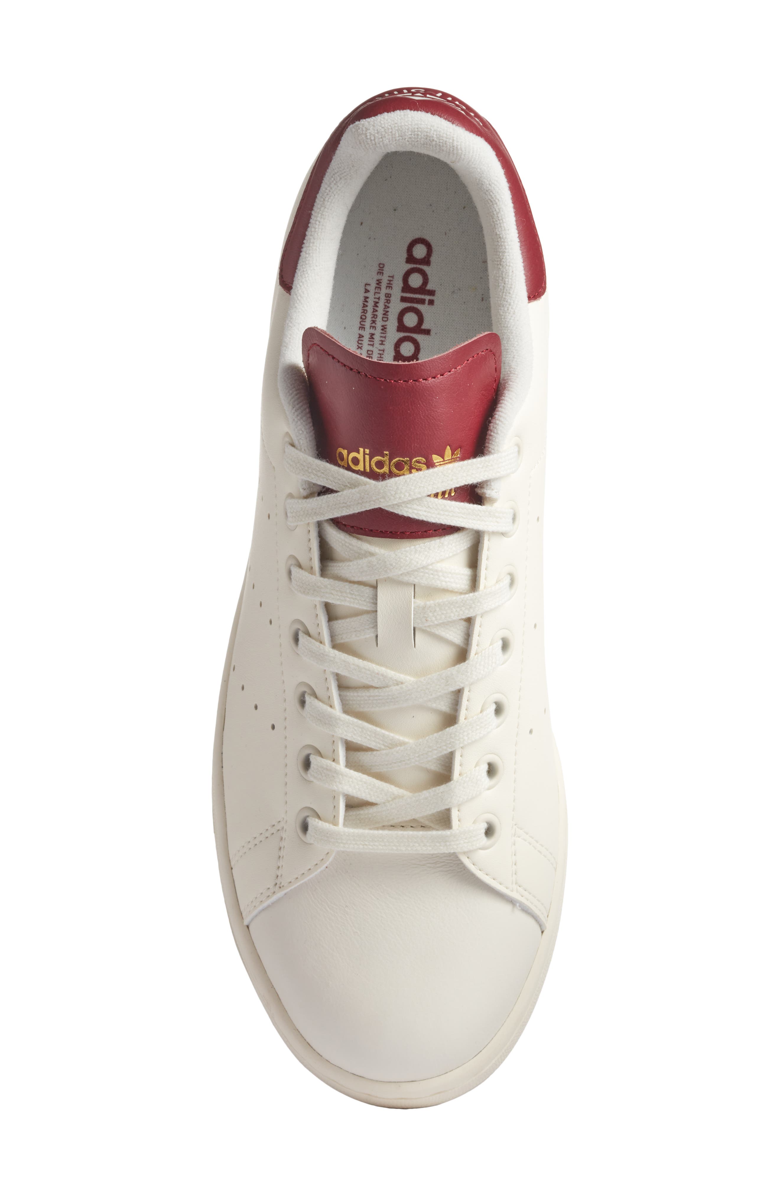 Stan Smith Sneaker, Alternate, color, OFF WHITE/ GREY/ BURGUNDY