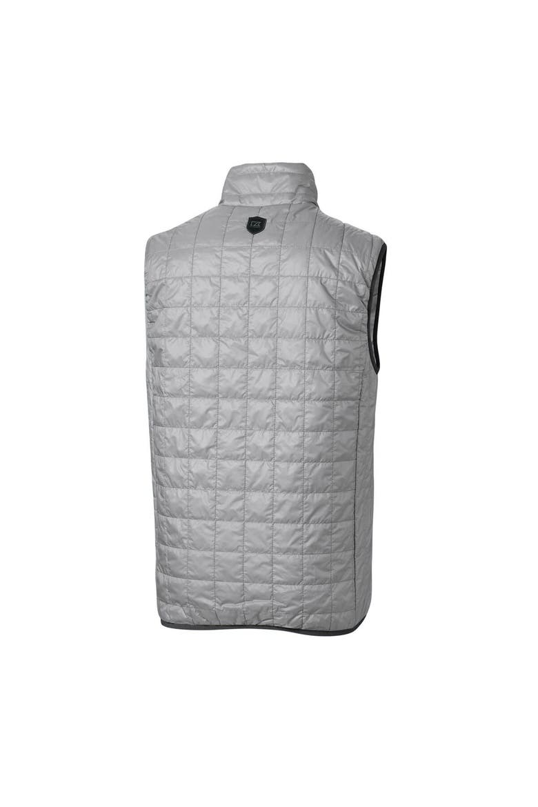 Men's Cutter & Buck Gray Green Bay Packers Throwback Logo Rainier PrimaLoft Eco Insulated Full-Zip Puffer Vest, Alternate, color, Gray