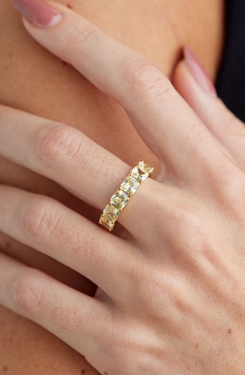 SAVVY CIE JEWELS Canary CZ Eternity Band Ring, Alternate, color, Yellow
