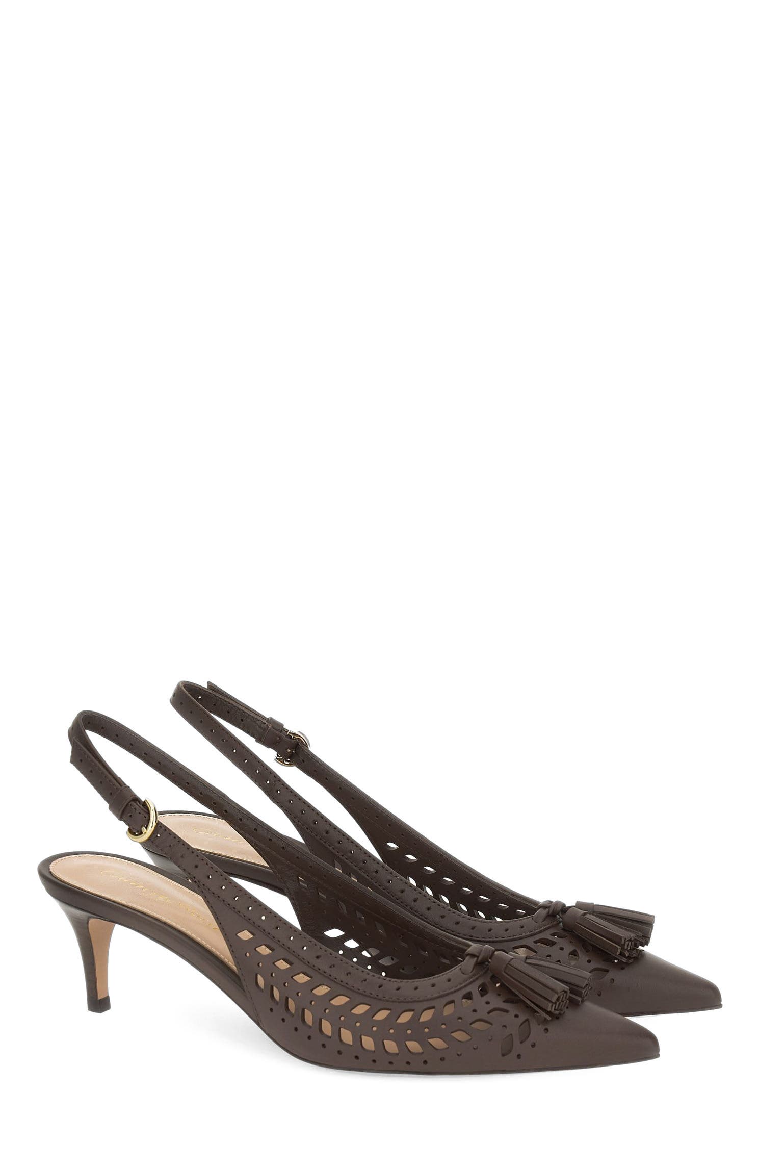 Gianvito Rossi Fes Sling Slingback, Alternate, color, Brown Calf Leather