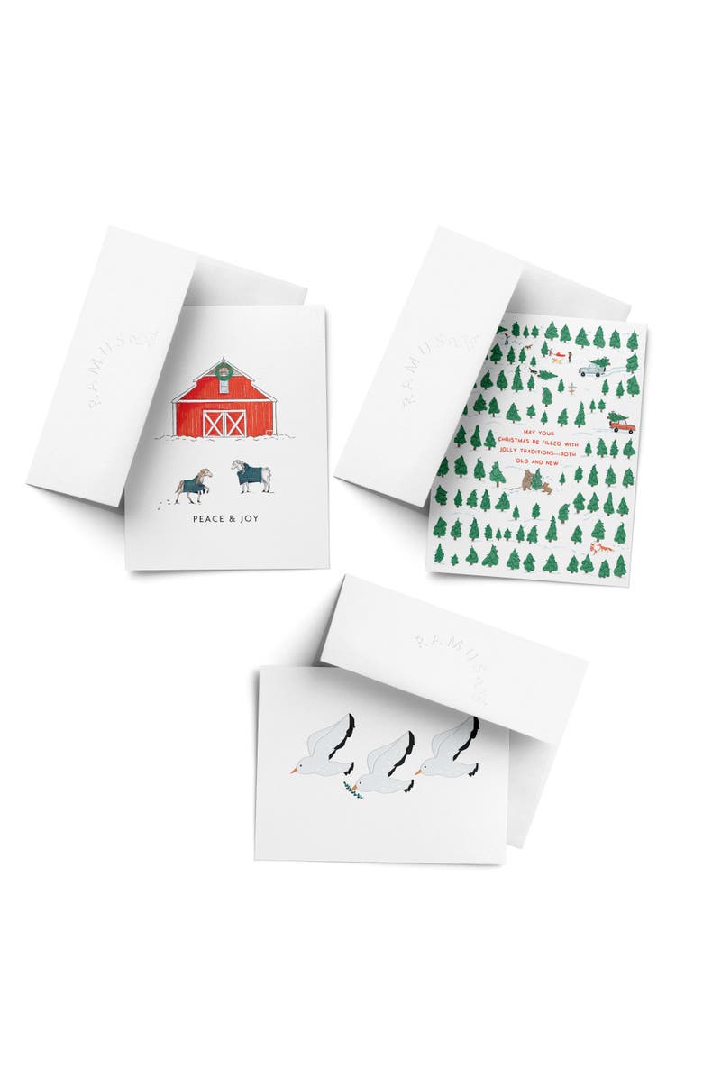 Ramus & Co Red Barn, Peace Seagulls, Traditions Winter/Holiday/Christmas Greeting Card Pack Sets, Main, color, Multi-Pack