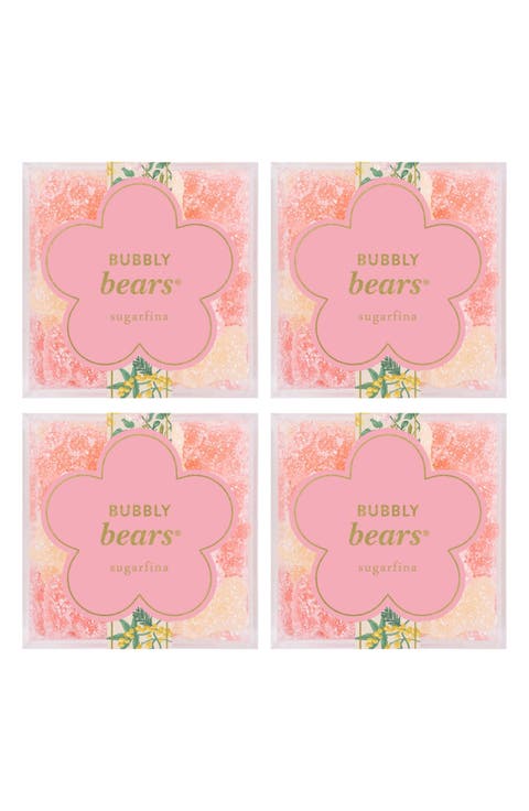 Garden Set of 4 Bubbly Bears® Candy Cubes