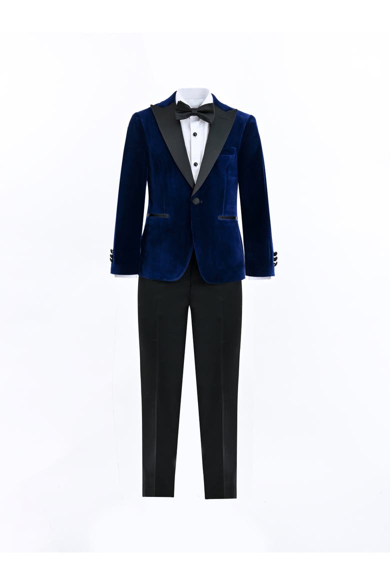 Velvet Suit with Peak Lapel, Main, color, Blue