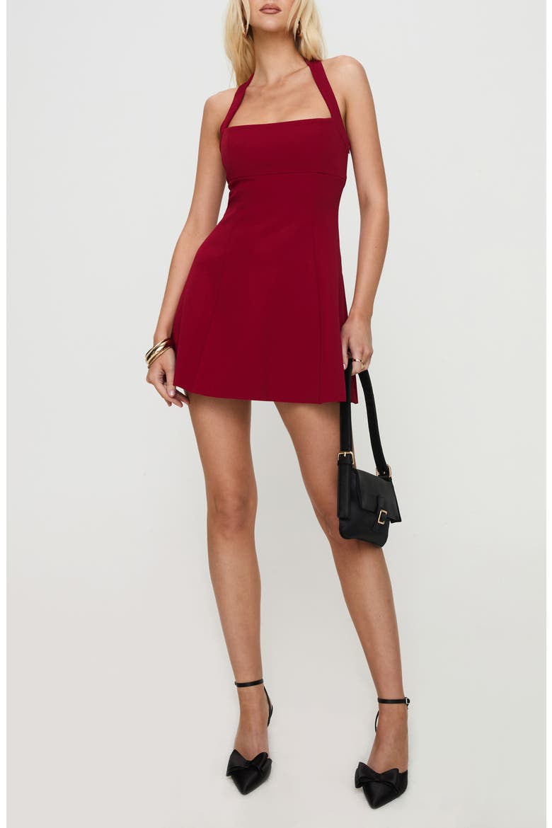 Alyn Halter Minidress, Main, color, WINE RED