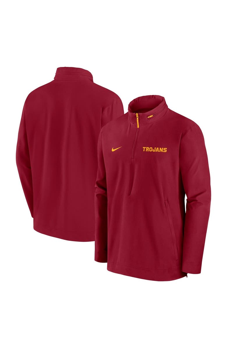 Nike Men's Nike Cardinal USC Trojans Sideline Coaches Quarter-Zip Jacket, Main, color, Cardinal
