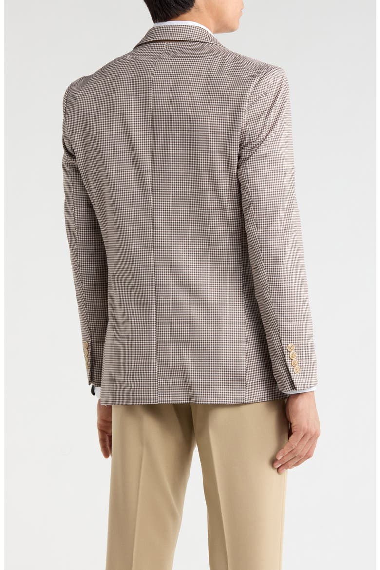Slim Fit Plaid Stretch Knit Sport Coat, Alternate, color, BROWN
