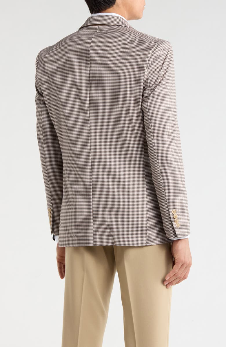 Duchamp Slim Fit Plaid Stretch Knit Sport Coat, Alternate, color, Brown