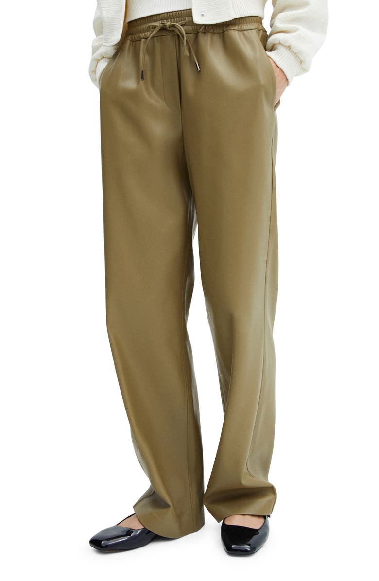 MANGO Pull-On Relaxed Faux Leather Pants, Main, color,
