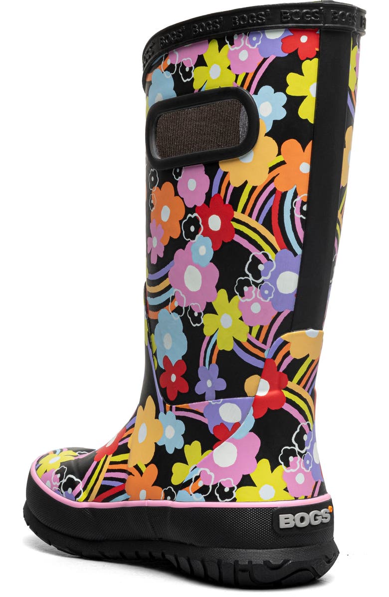 Bogs Kids' Rainbow Flower Rain Boot, Alternate, color,