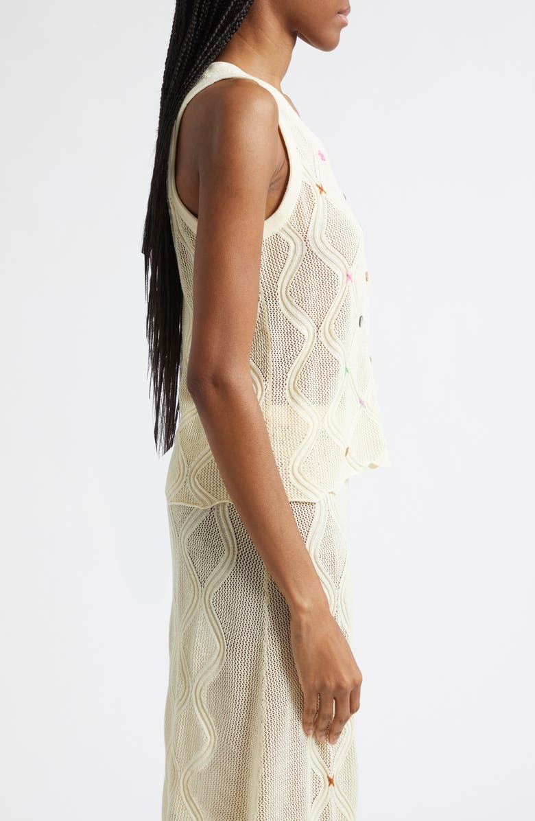 YanYan Cotton Lattice Stitch Sweater Tank, Alternate, color, Ivory