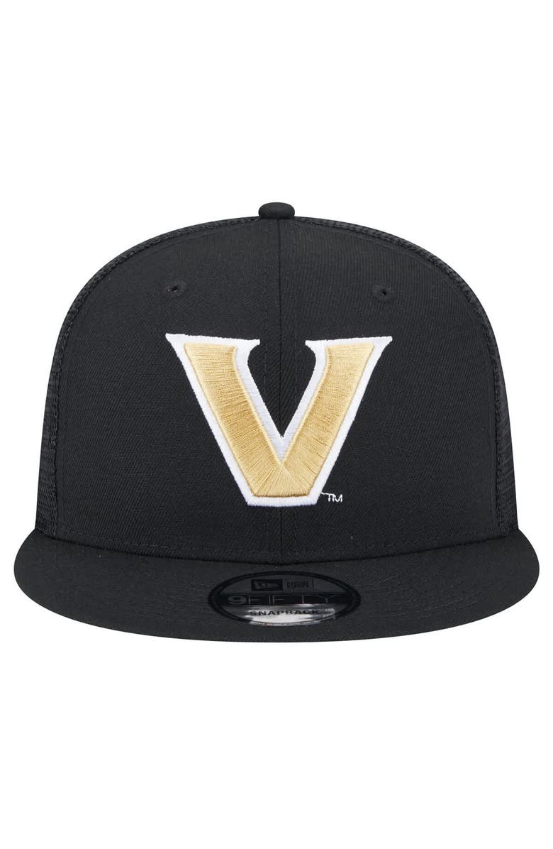 New Era Men's New Era Black Vanderbilt Commodores Trucker 9FIFTY Snapback Hat, Alternate, color, 