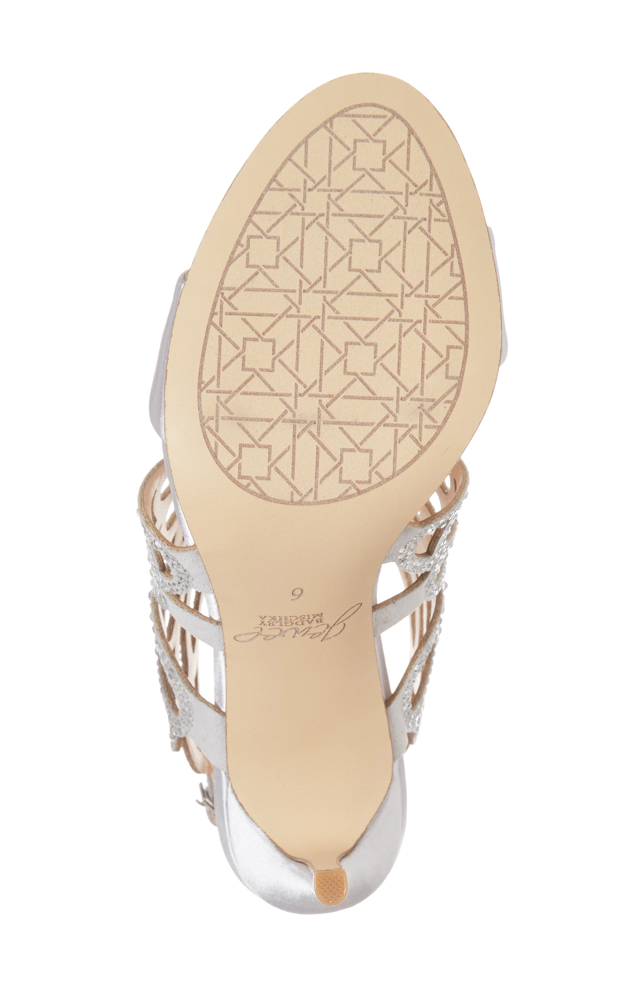 Taresa Crystal Embellished Butterfly Sandal, Alternate, color, SILVER SATIN