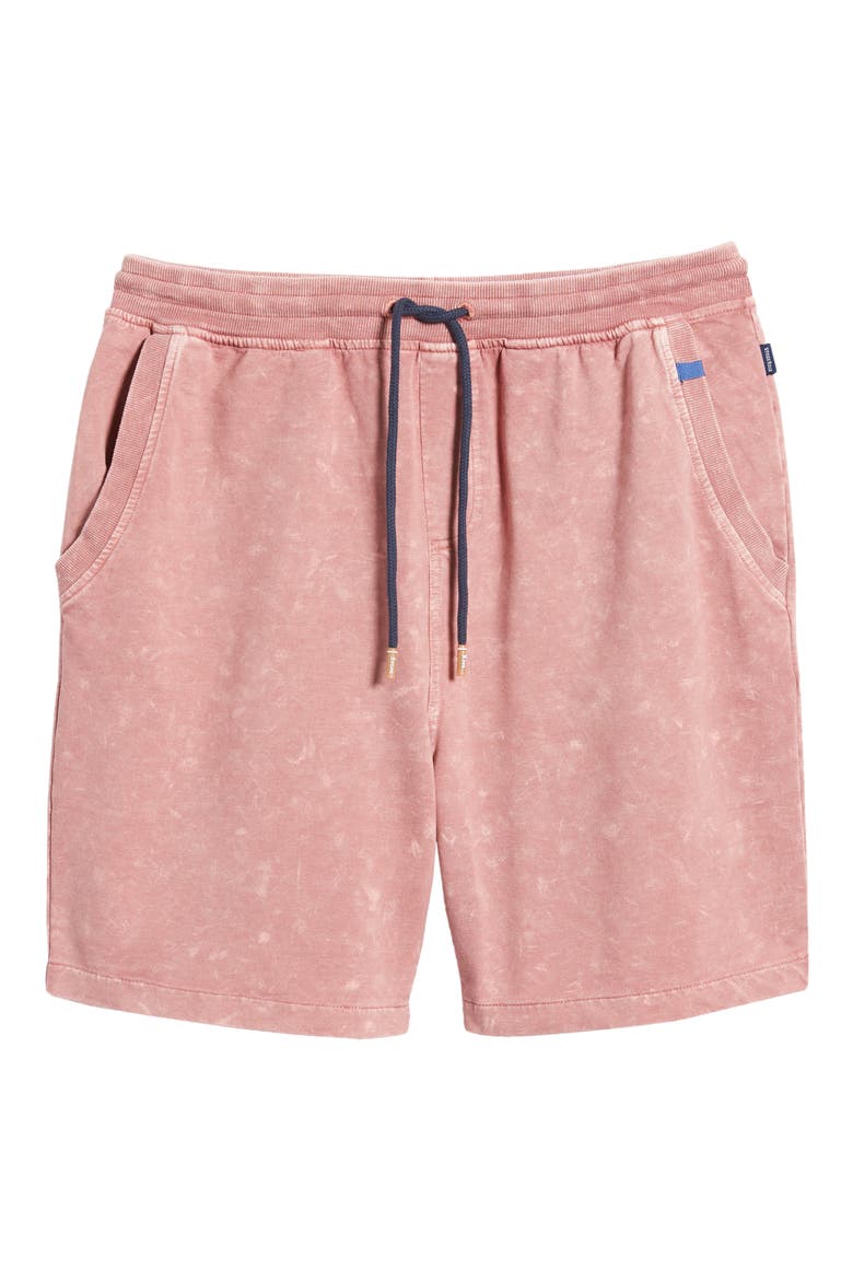 Acid Wash Fleece Drawstring Shorts, Alternate, color, DUSTY ROSE