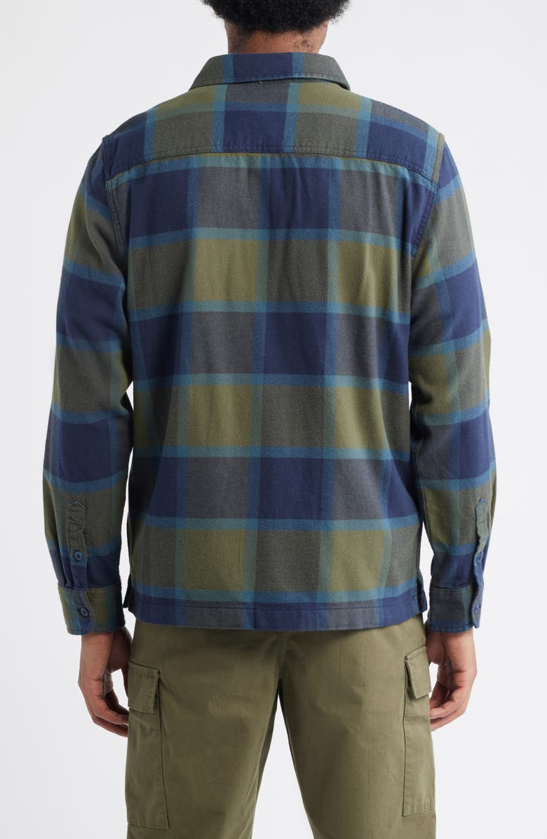 Vans Larkspur Plaid Stretch Cotton Flannel Button-Up Shirt, Alternate, color, Grape Leaf/Parisian Night