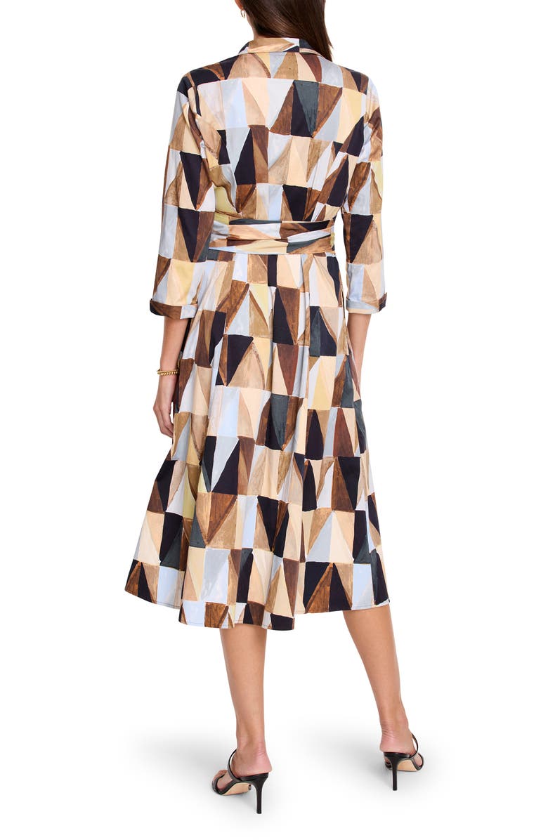 NIC+ZOE Jessie Shadow Play Belted Long Sleeve Stretch Cotton Shirtdress, Alternate, color,