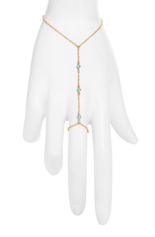 Set & Stones Cyrus Hand Chain In Gold/turquoise