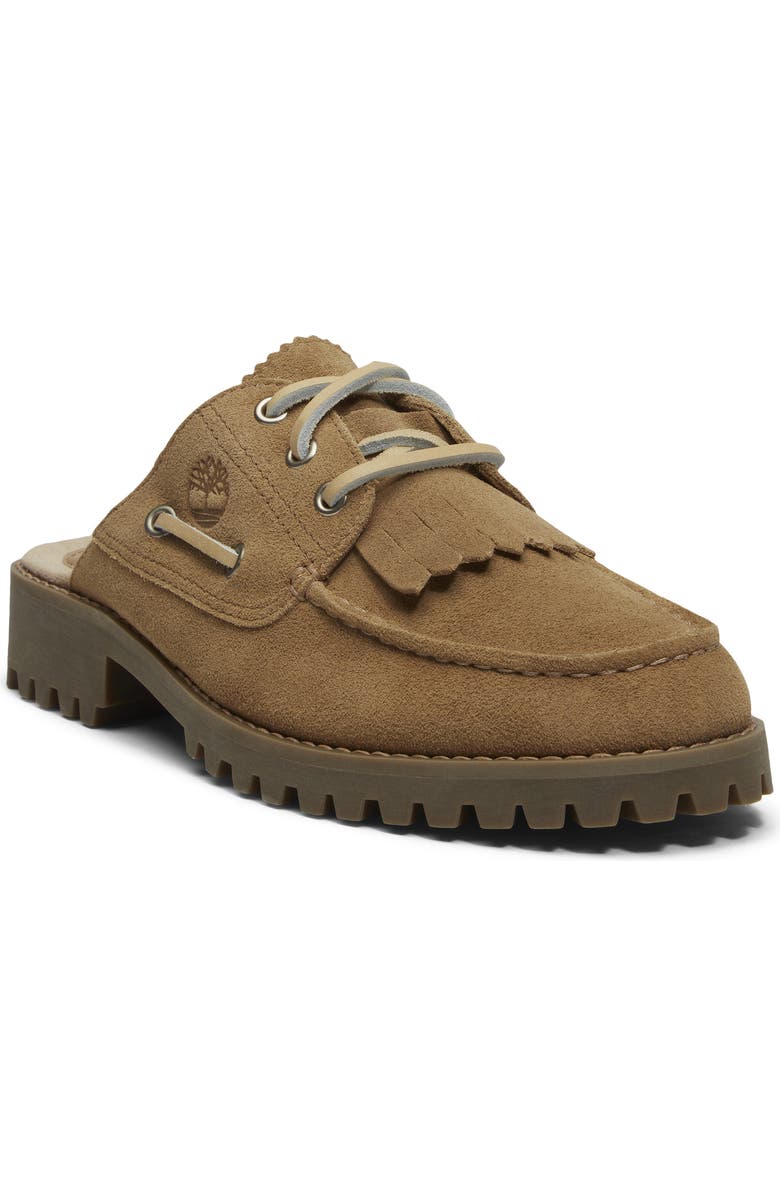 Timberland Authentic 3-Eye Lug Mule, Main, color, Medium Beige Suede