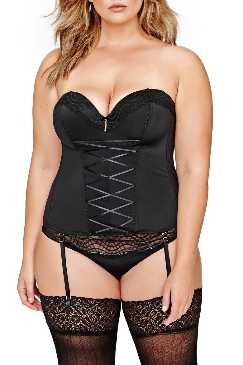 Corset Underwire Bustier, Main, color, BLACK