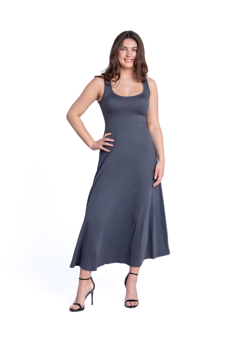 Slim Fit A-Line Sleeveless Maxi Dress, Main, color, Grey