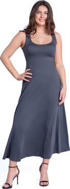 24seven Comfort Apparel Slim Fit A-Line Sleeveless Maxi Dress