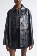 NACKIYÈ Croc Embossed Leather Jacket